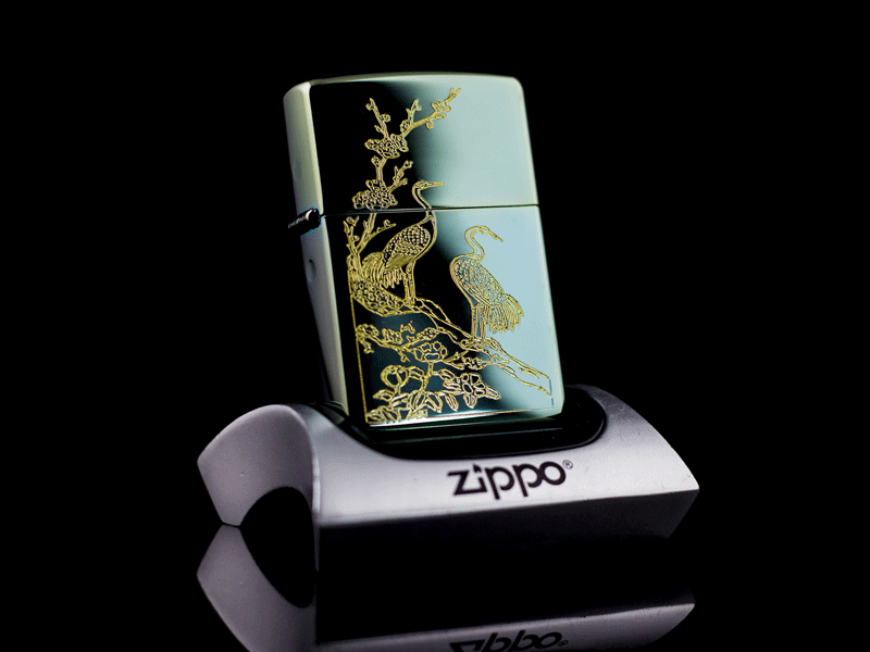 Zippo Khắc Cao Cấp Tùng Hạc Diên Niên thẩm mỹ tinh tế