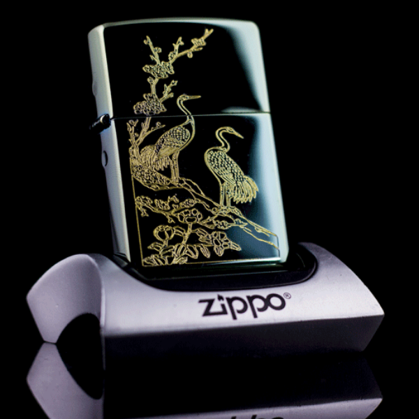 Zippo Khắc Cao Cấp Tùng Hạc Diên Niên phong thủy