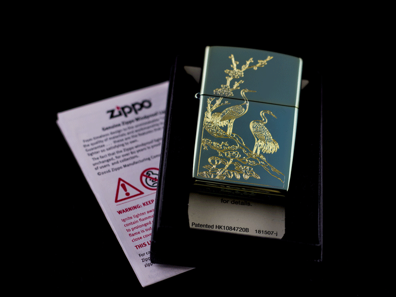 Zippo Khắc Cao Cấp Tùng Hạc Diên Niên bật lửa