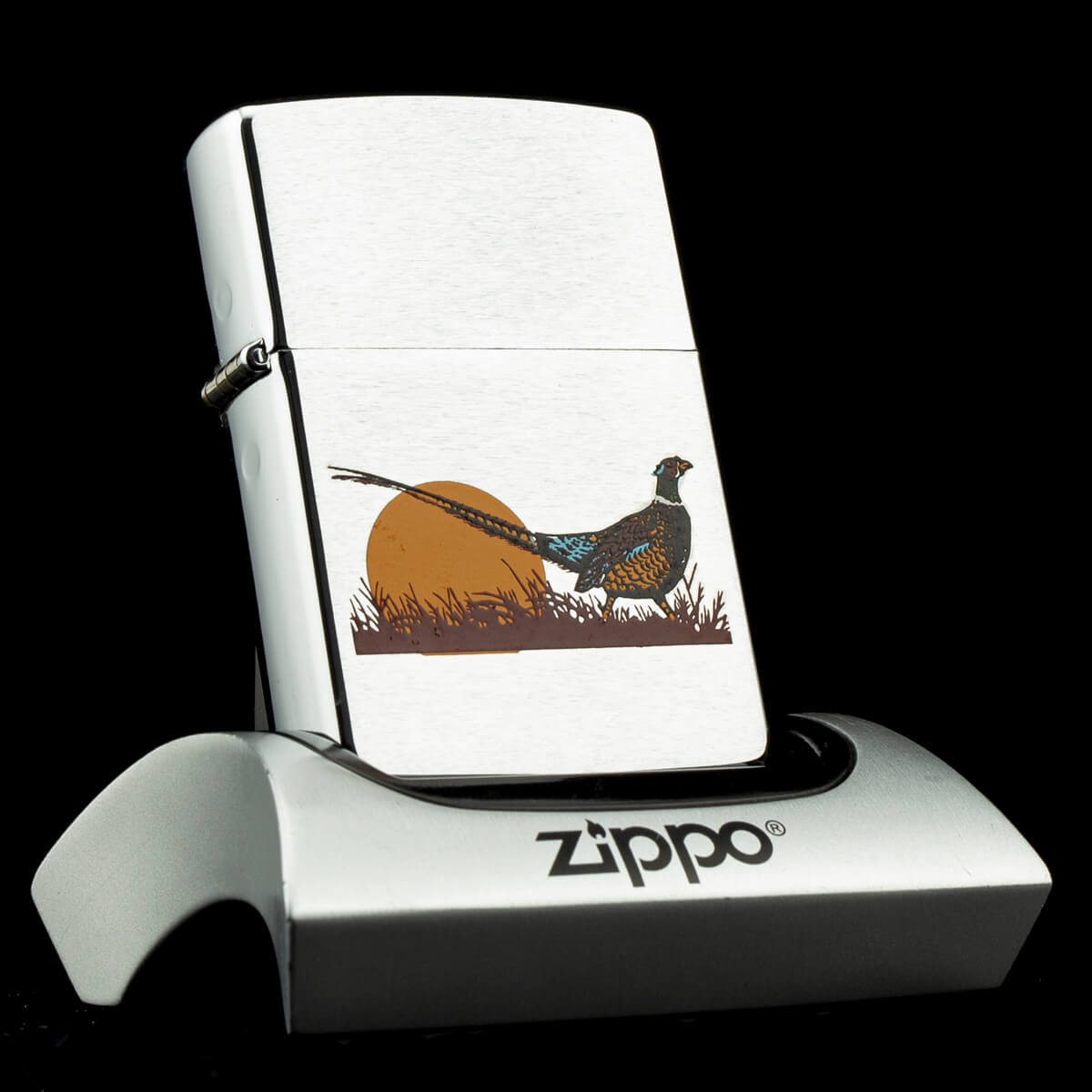bat-lua-zippo-pheasant-brushed-chrome-viii-1992-ga-loi