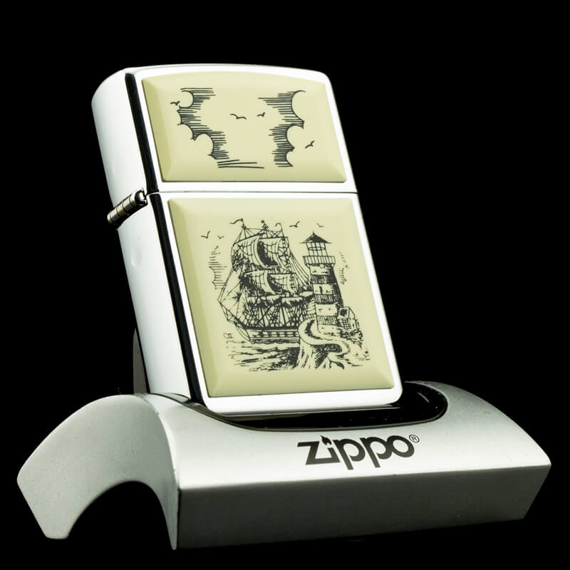 bat-lua-zippo-scrimshaw-ship-chrome-thuan-buom-xuoi-gio-vii-1991