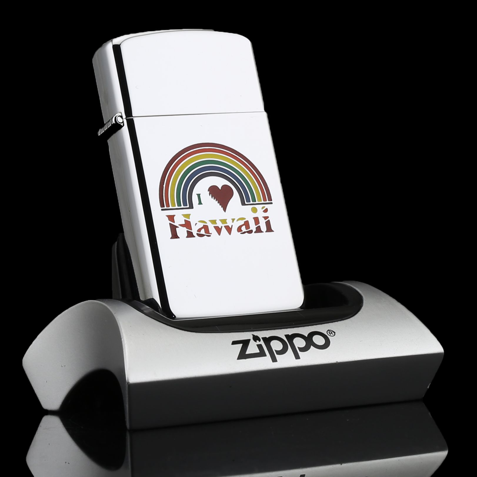 Zippo Slim Cổ I Love Hawai 6 Gạch 1984