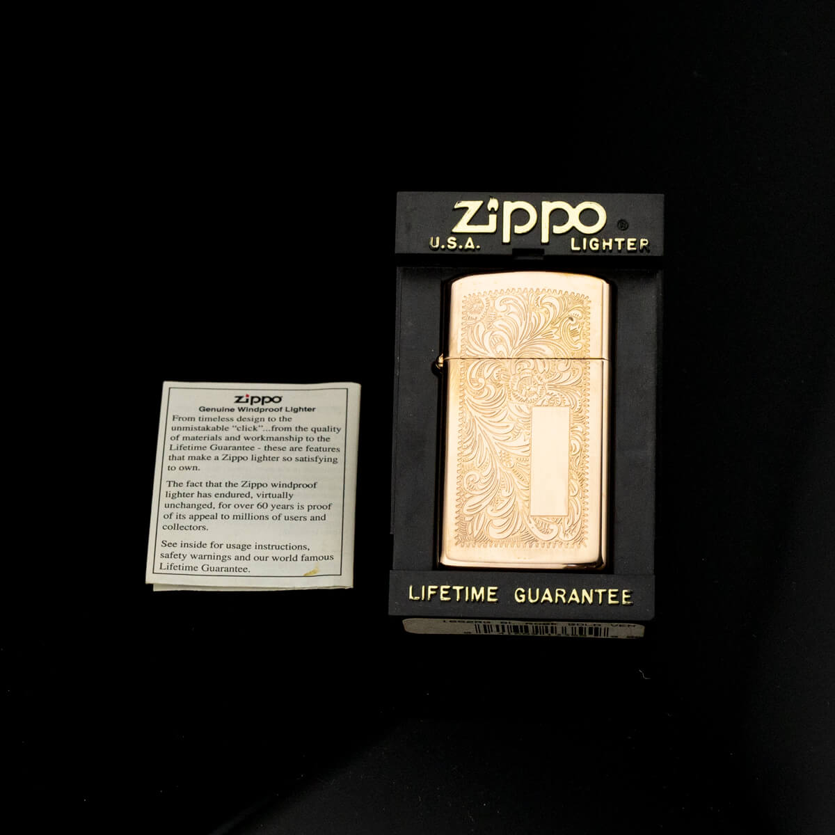 bat-lua-zippo-venetian-slim-rose-gold-xiii-1997-vang-hong-hoa-van-y-hiem-zippo-size-nho