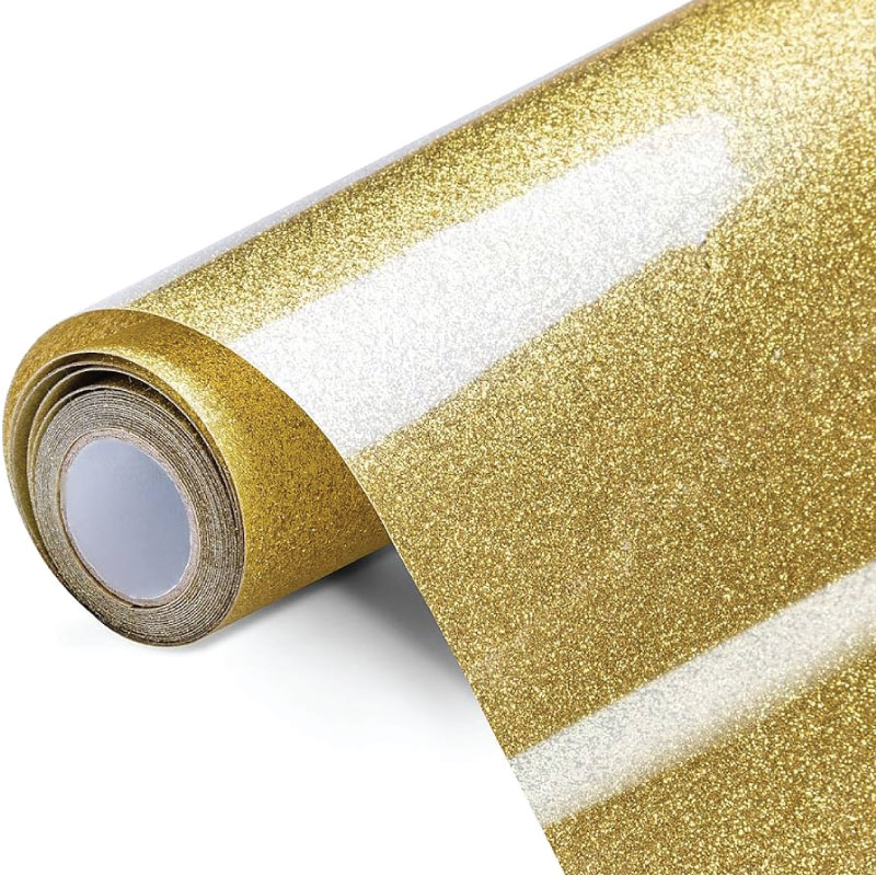 Decal PVC Trung Quốc màu vàng nhũ khổ 0.61x50m