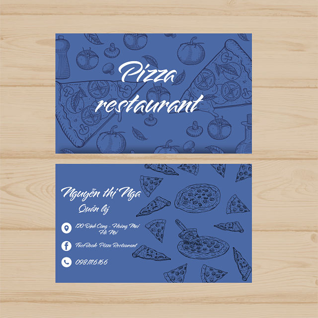 mẫu card visit nhà hàng pizza