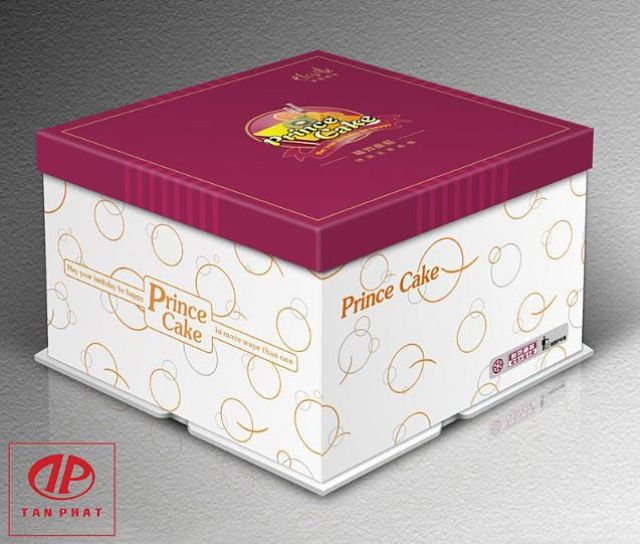 Hộp cứng đựng bánh kem nắp rời được bồi carton lạnh bên trong