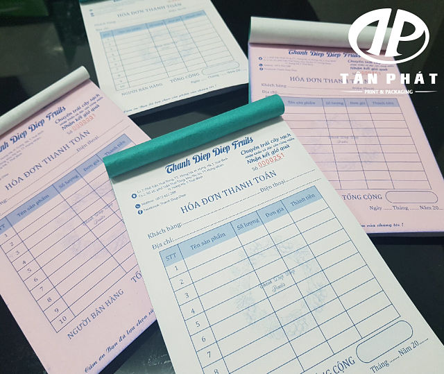 Hóa đơn A5 2 liên cửa hàng hoa quả