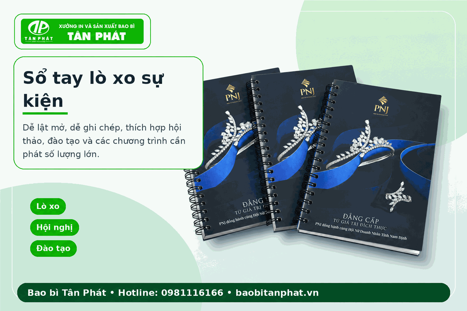 Sổ tay lò xo in logo dùng cho hội nghị sự kiện