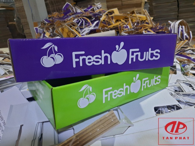 Mẫu khay giấy đựng hoa quả Tân Phát