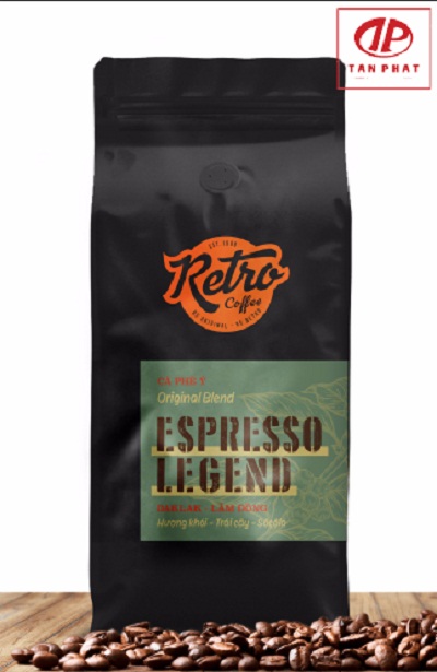 Túi đựng cafe zip màu đen