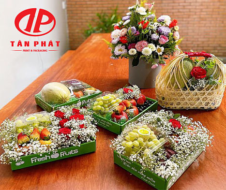 Mẫu khay đựng trái cây size to xanh Tân Phát