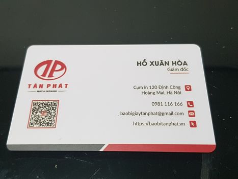 Card visit nhựa giám đốc công ty Bao bì Tân Phát