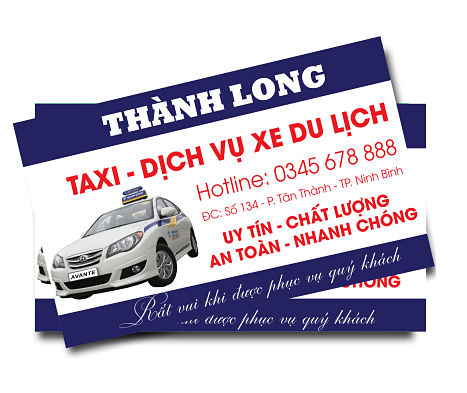 Card visit cho các hãng xe taxi và xe du lịch