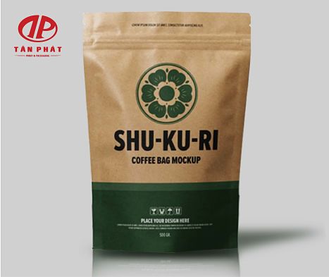 In túi giấy zip đựng Coffee