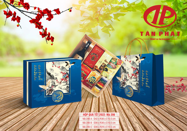 Combo túi giấy và hộp giấy đựng quà tết bán sẵn giá rẻ 2022