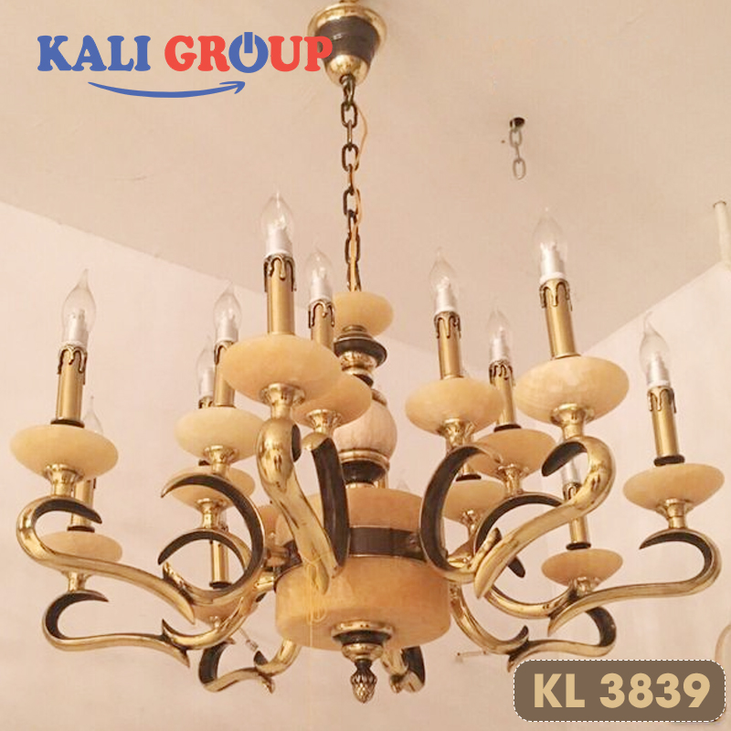 Đèn chùm đồng nến 16 tay KL 3839