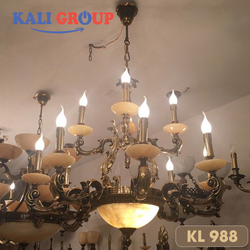 Đèn chùm đồng nến 12 tay KL 988