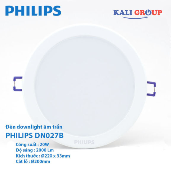 Đèn LED âm trần Philips DN027B LED20 D200 RD