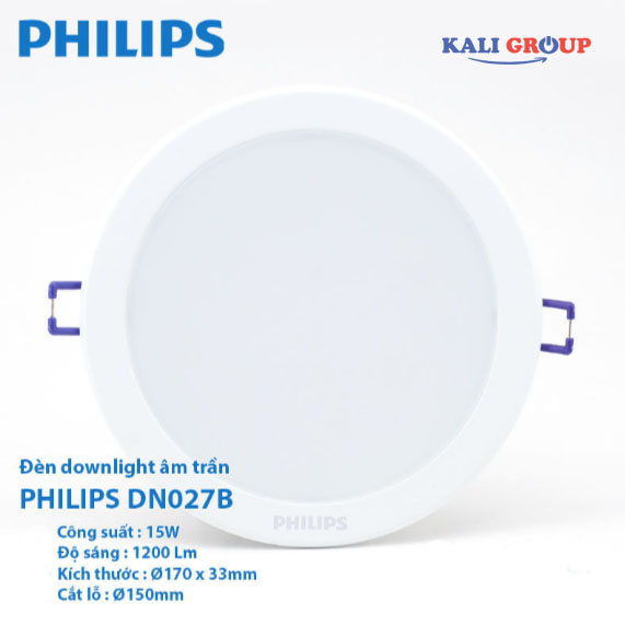 Đèn LED âm trần Philips DN027B LED12 D150 RD
