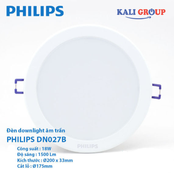 Đèn LED âm trần Philips DN027B LED15 D175 RD