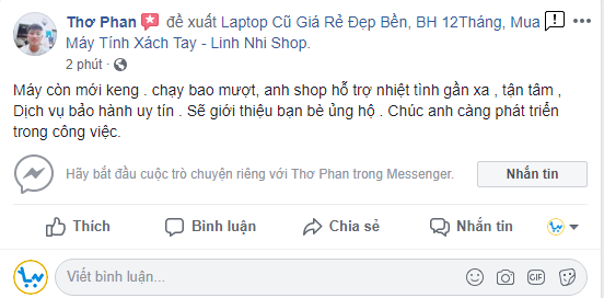 khách hàng đánh giá chất lượng laptop hp 850 g1 tại linh nhi shop