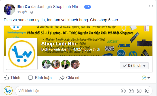 khách hàng viết đánh giá sau khi sửa nút nguồn iphone 4 tại linhnhishopping