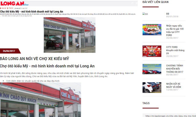BÁO LONG AN NÓI VỀ CHỢ XE KIỂU MỸ BÁO LONG AN NÓI VỀ CHỢ XE KIỂU MỸ