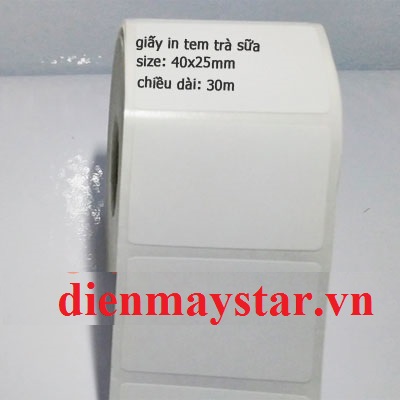 Giấy in tem trà sữa 40x25mm