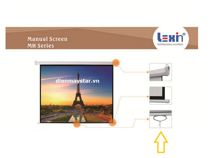 Màn chiếu treo tường Lexin 60×60 inch