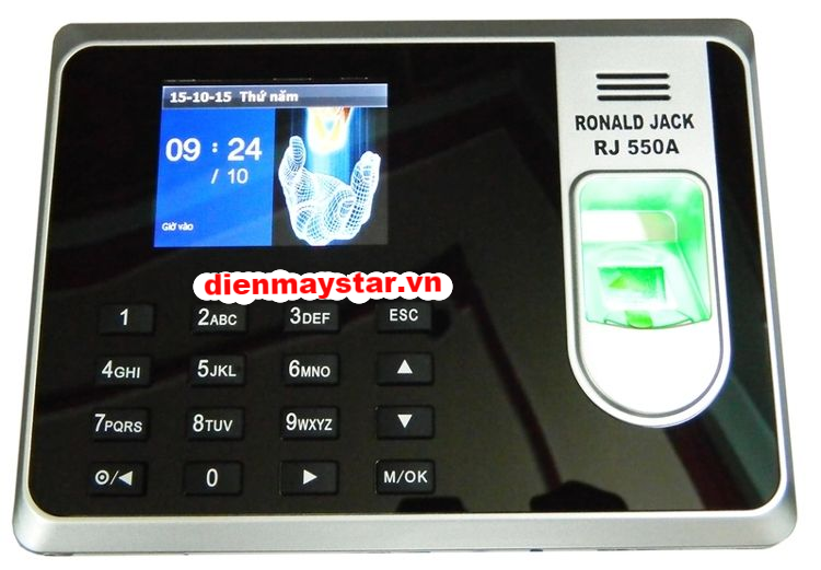 Máy chấm công vân tay và thẻ cảm ứng RONALD JACK RJ 550A