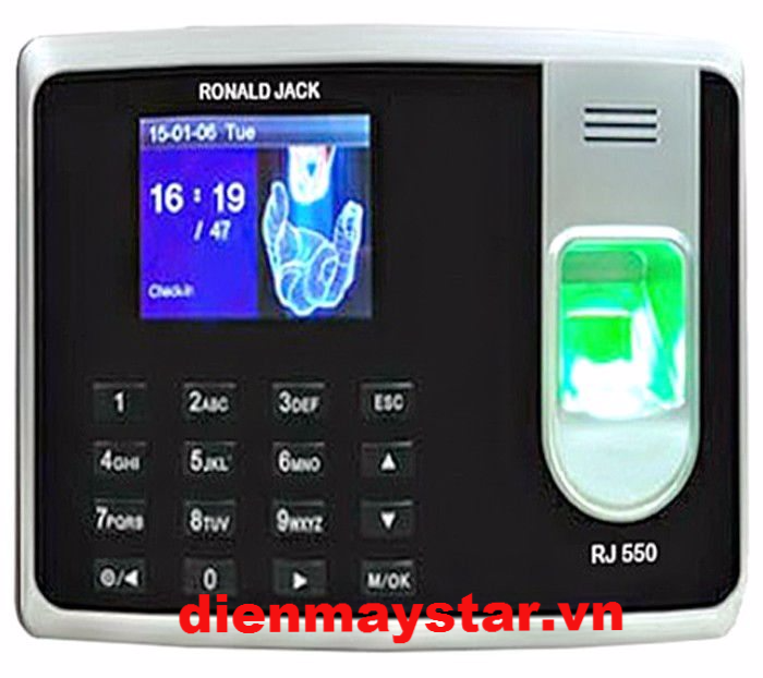 Máy chấm công vân tay và thẻ cảm ứng RONALD JACK RJ 550