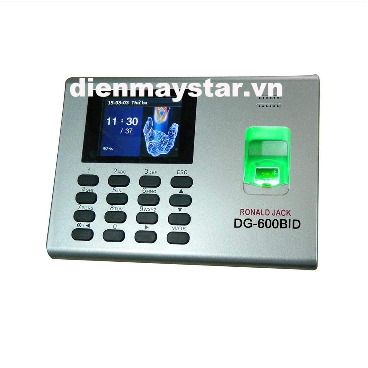 Máy chấm công vân tay và thẻ Ronald Jack DG-600BID