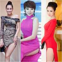 Những chiếc váy xẻ gây