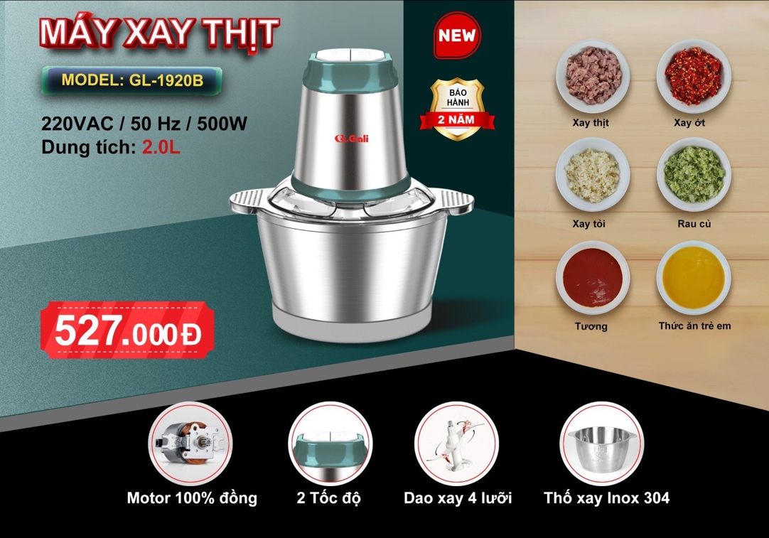 Máy xay thịt Gali GL-1920B 2 lít