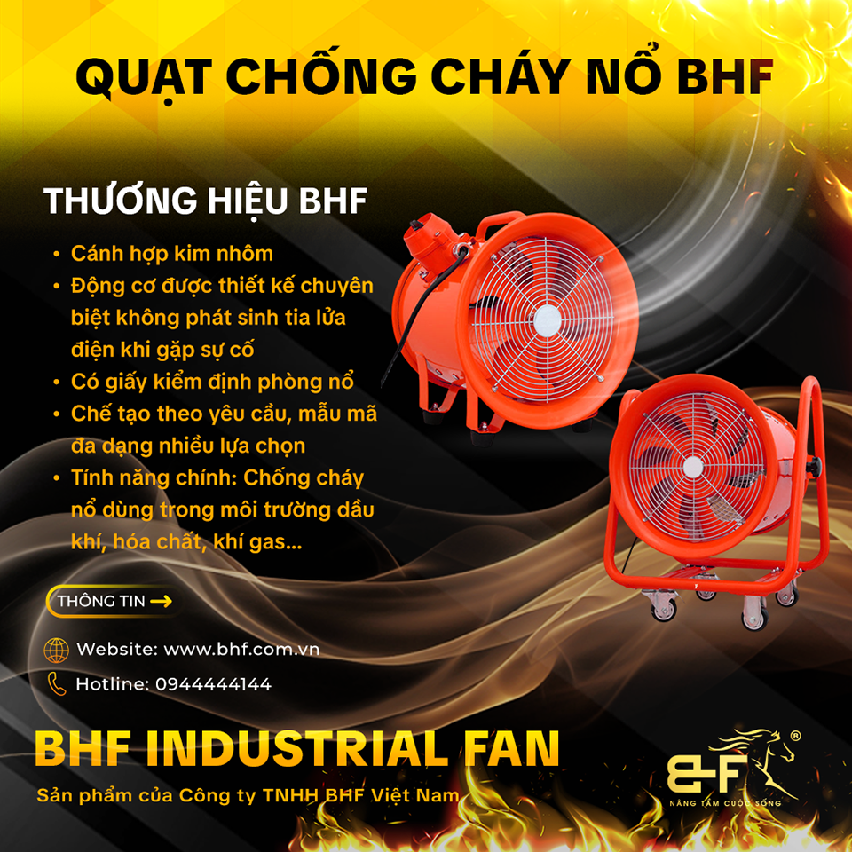 Quạt Công Nghiệp Chống Cháy Nổ BHF (Động Cơ Chính Hãng Có Kiểm Định)