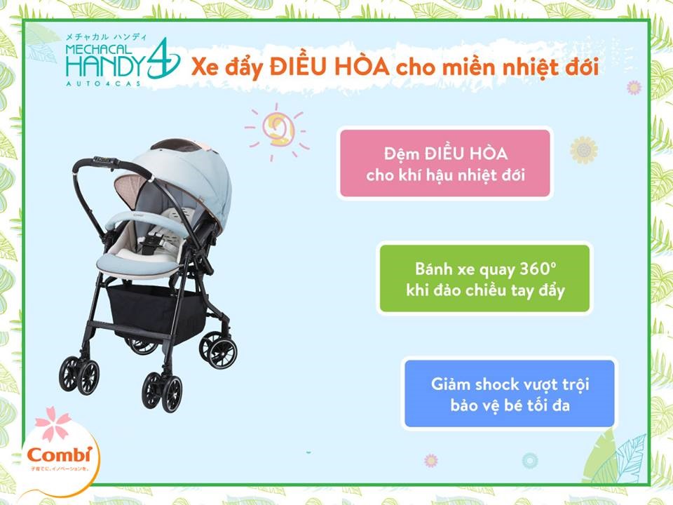 Xe đẩy em bé của Nhật thích hợp dùng cho thời tiết của nước ta