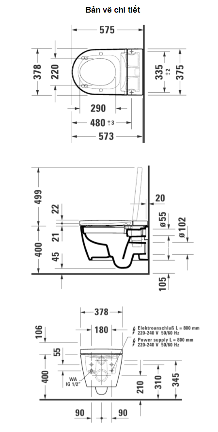 Bồn cầu tự đông Duravit SensoWash® Starck f Plus | 650000012004320