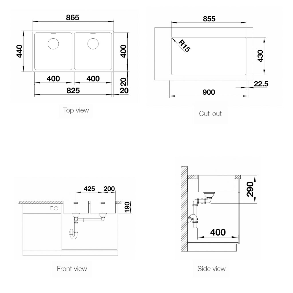 Chậu rửa bát Blanco Andano 400/400 U