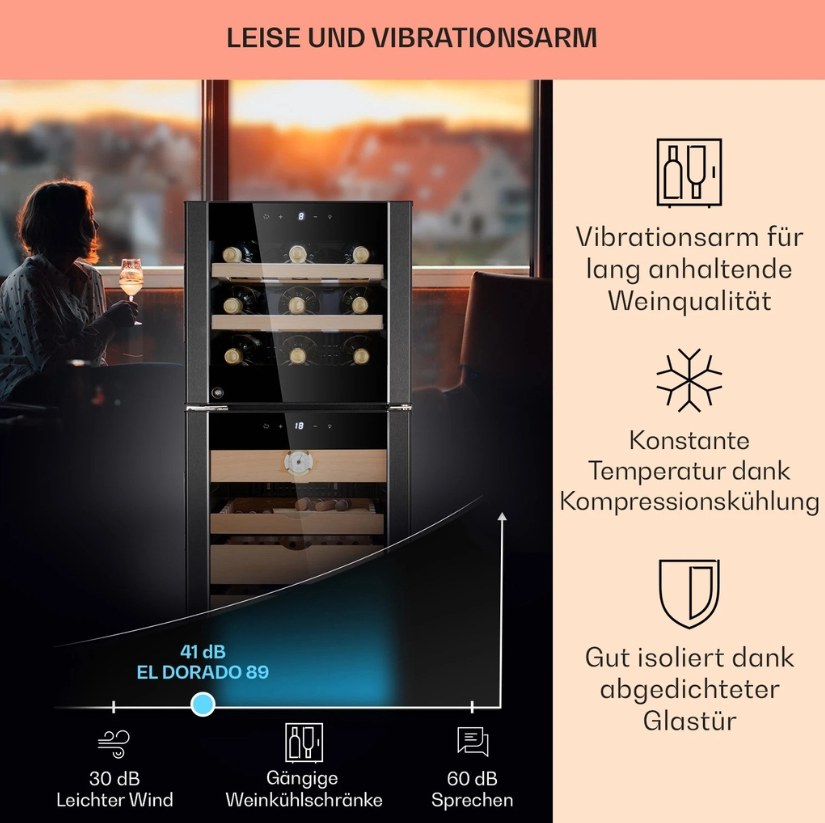 Tủ bảo quản Cigar và rượu vang Klarstein 89L