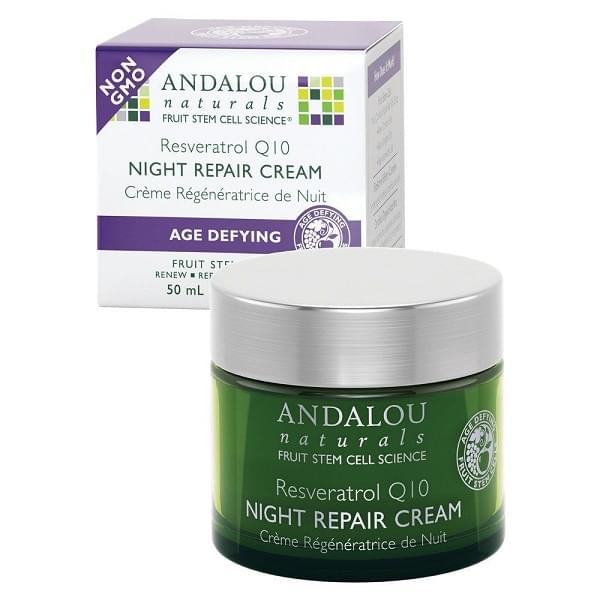 Kem tái tạo da ban đêm dành cho da khô Resveratrol Q10 Night Repair Cream – Andalou: