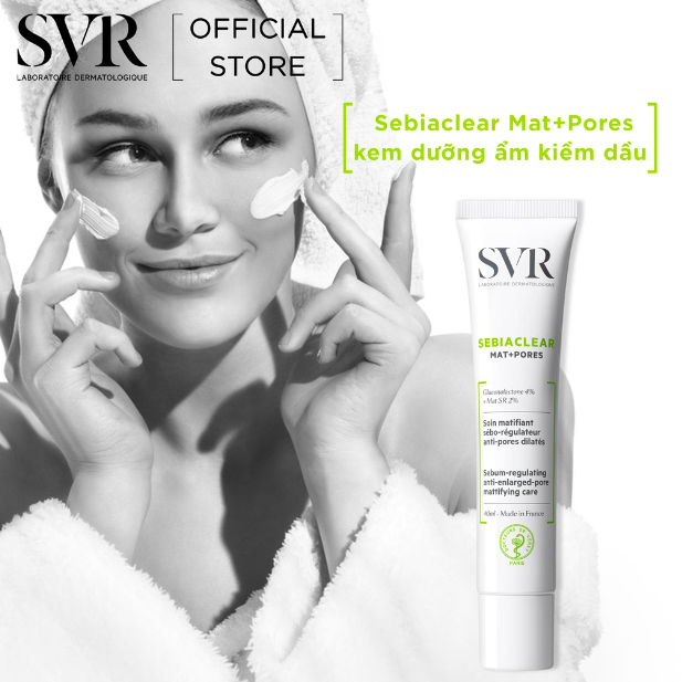 Kem dưỡng se lỗ chân lông và loại bỏ dầu  SVR Sebiaclear Mat+Pores 40ml