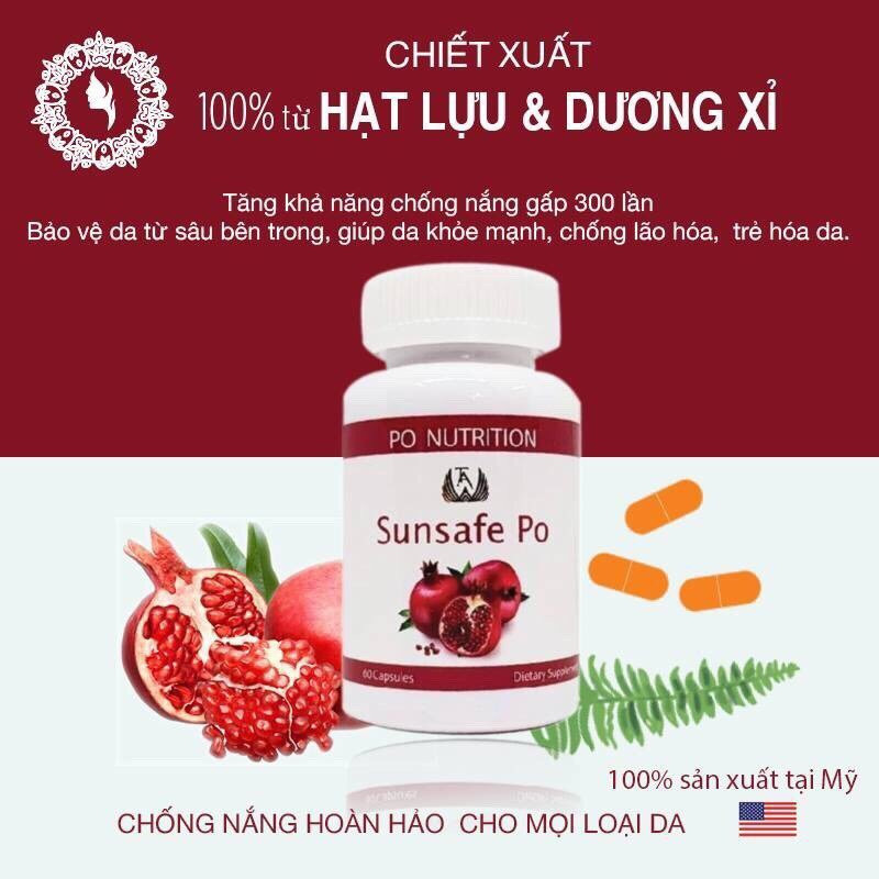 Viên uống chống nắng Po Nutrition Sunsafe Po 60 viên