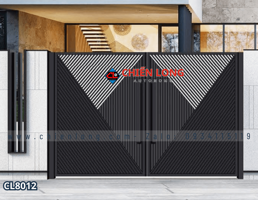 Cổng sắt hộp 2 cánh cắt CNC nghệ thuật sang trọng