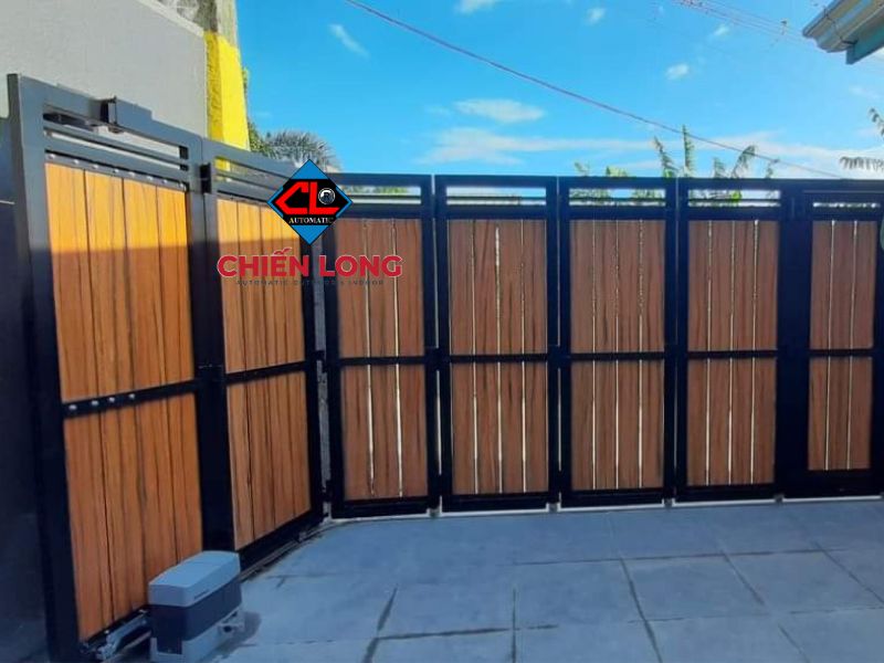 Cổng sắt lùa cong tự động vận hành êm ái