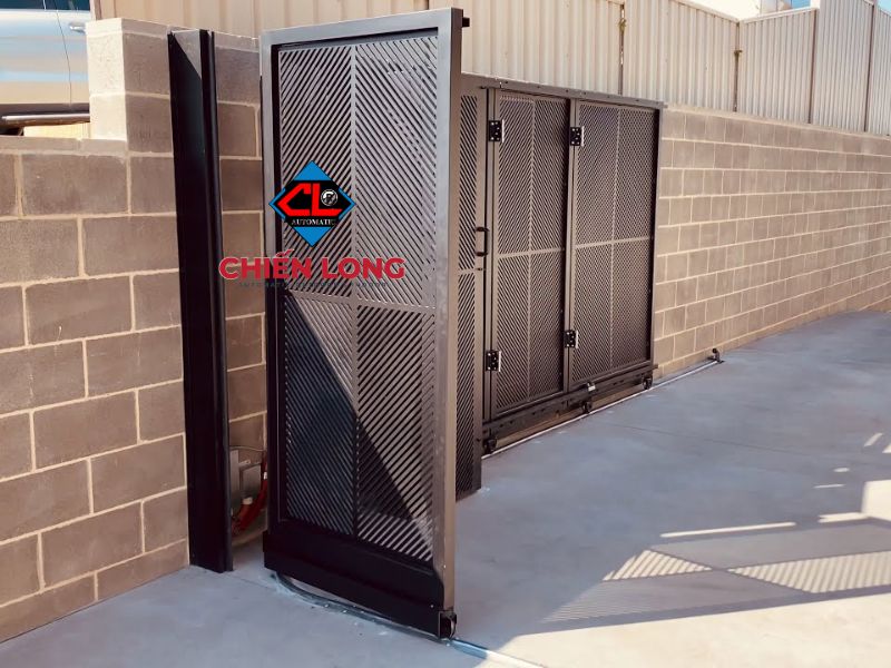 Cổng sắt lùa cong tự động vận hành êm ái