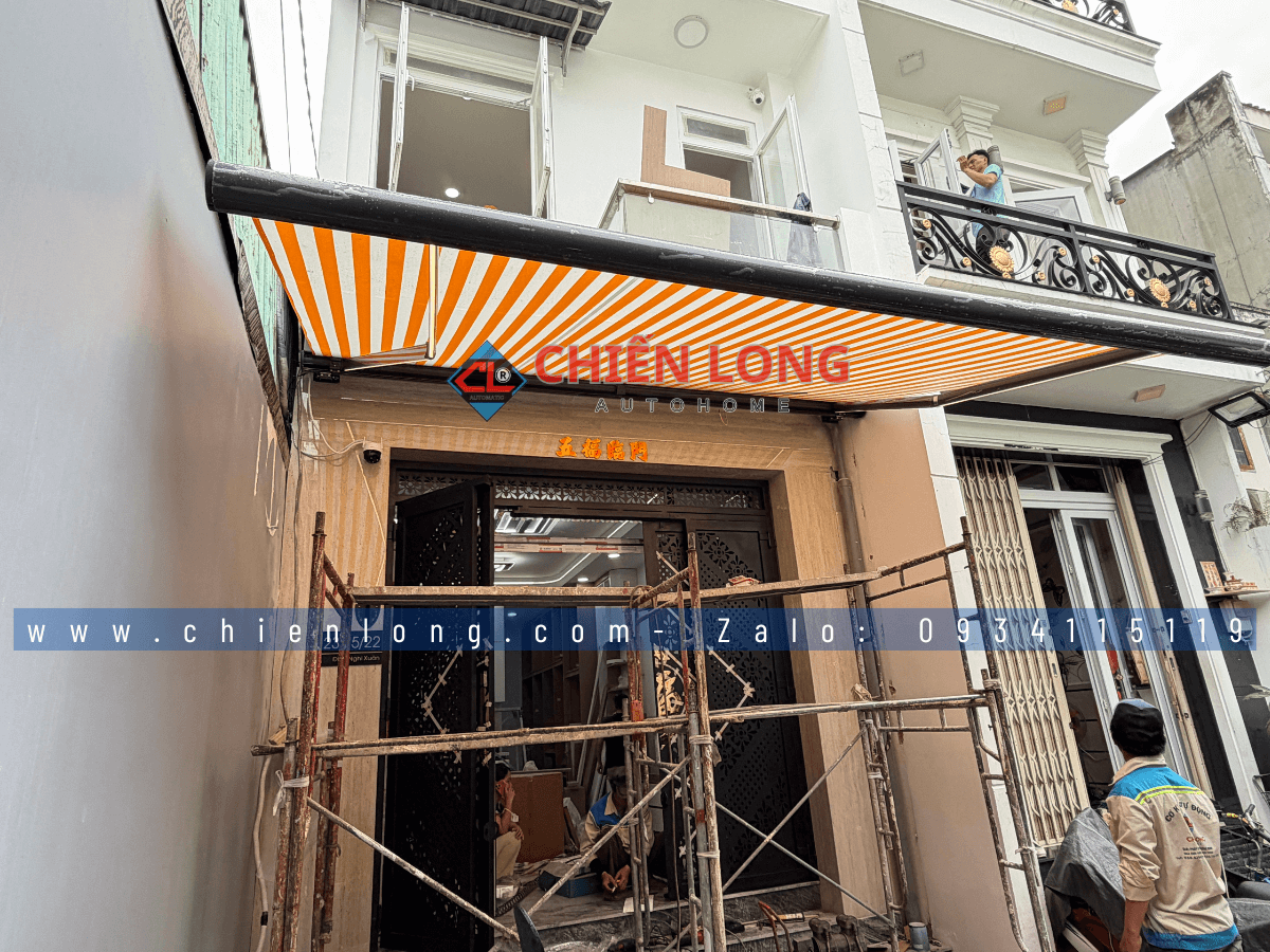 Mái hiên thông minh che nắng mưa diện tích 4m x 3m