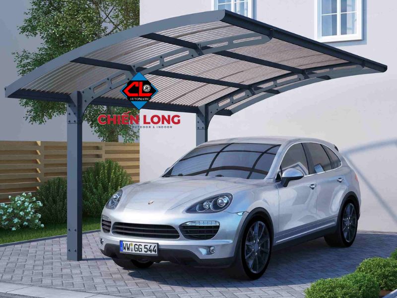 Mái che cố định hợp kim nhôm lệch một bên sở hữu độ bền vượt trội