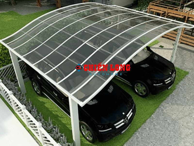 Mái che ô tô hợp kim nhôm hình chữ S nâng tầm thẩm mỹ cho không gian ngoại thất
