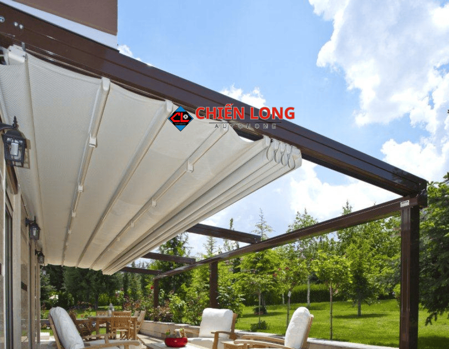 mái che tự động che nắng mưa