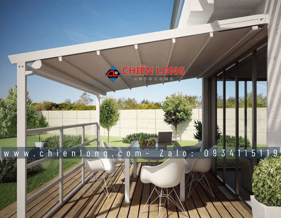 mái che xếp tự động điều khiển từ xa